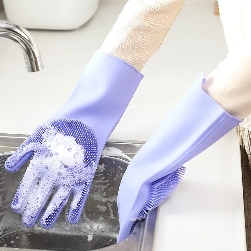Gants en silicone avec lave-linge Gants de nettoyage Gants résistants à la  chaleur sans BPA